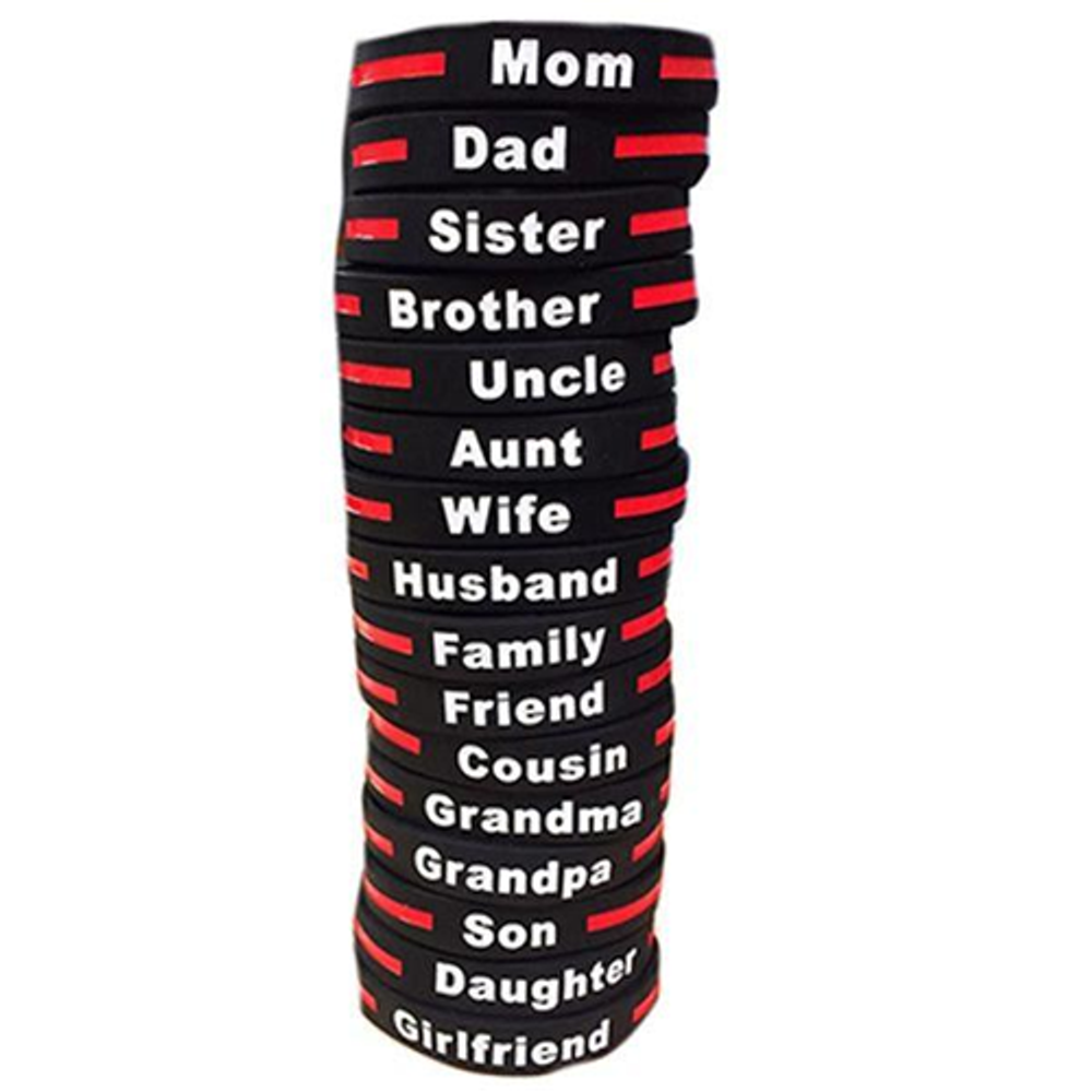 Thin Blue Line TRL-GRANDPA-BR Grandpa - Thin Red Line Bracelet, 8 Inch