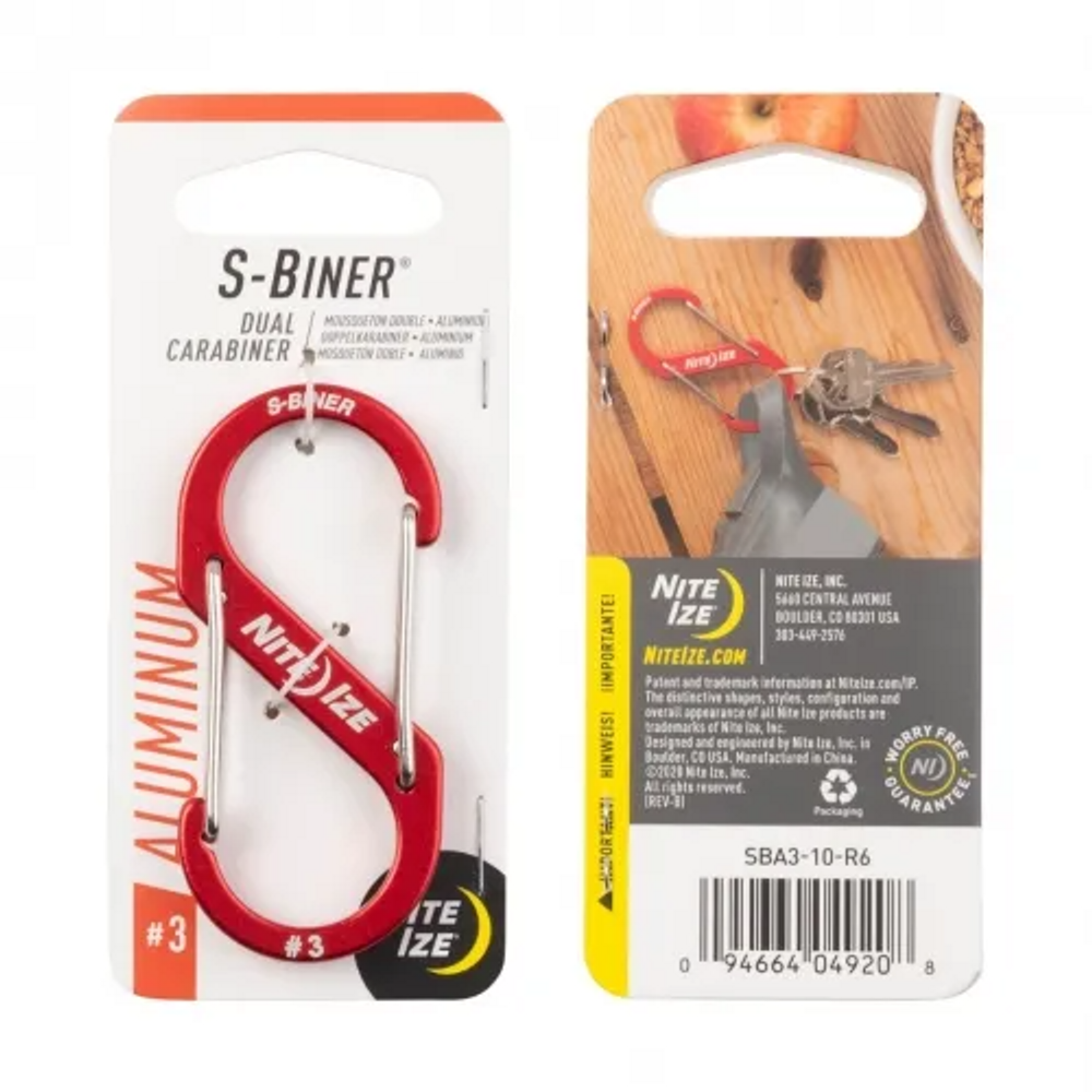 Nite-Ize SBA3-10-R6 S-Biner Aluminum Dual Carabiner