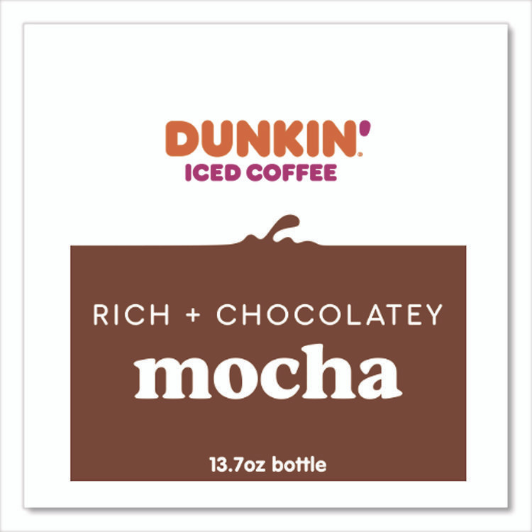 KEURIG DR PEPPER Dunkin'® 049000072389 Mocha Iced Coffee Drink, 13.7 oz Bottle, 12/Carton