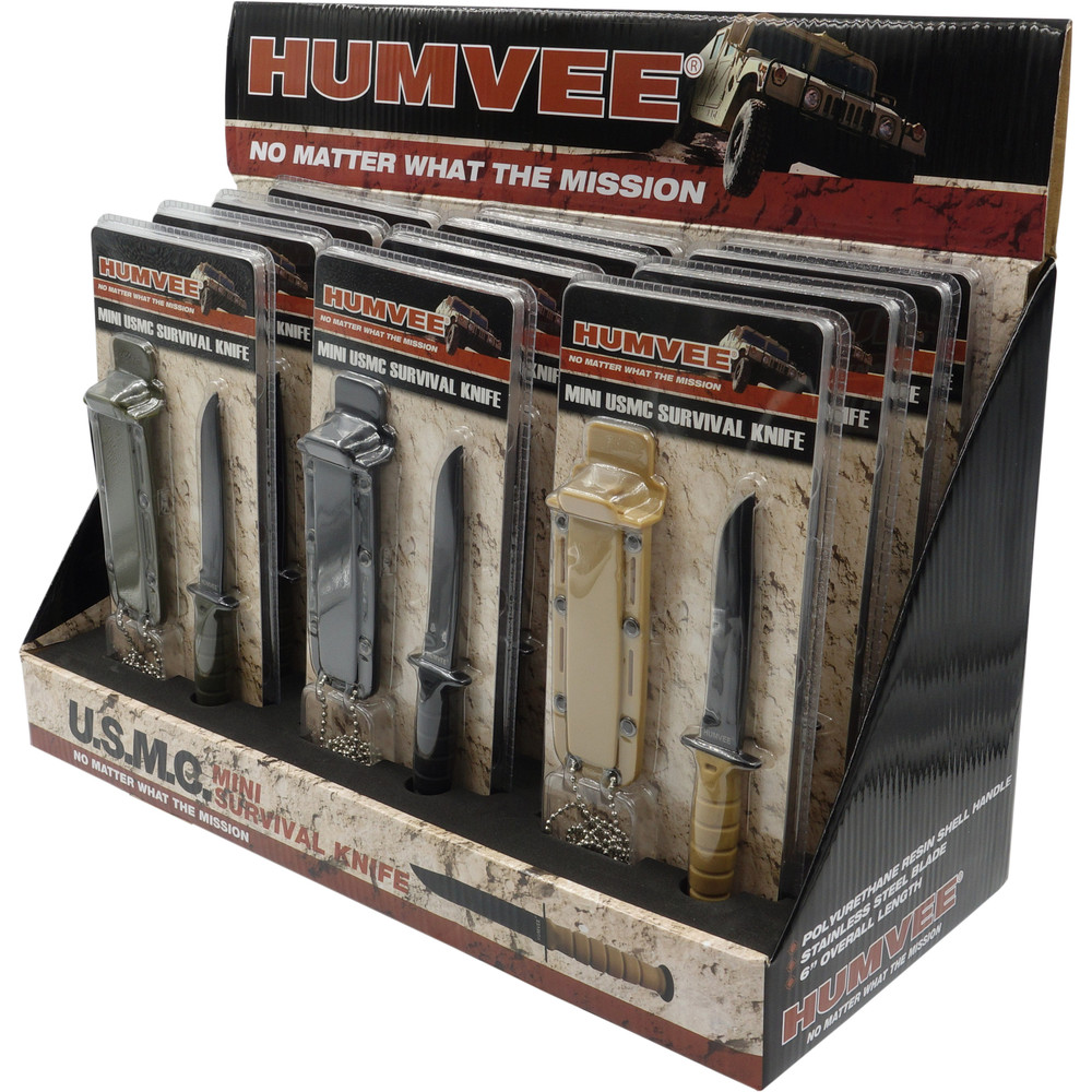 Humvee HMV-DB-USMC Combat Neck Knife Display Box