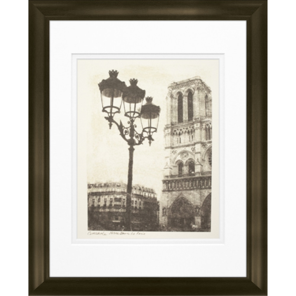 LCO DESTINY LLC Timeless Frames 55275  Marren Espresso-Framed Landscape Artwork, 11in x 14in, Notre Dame