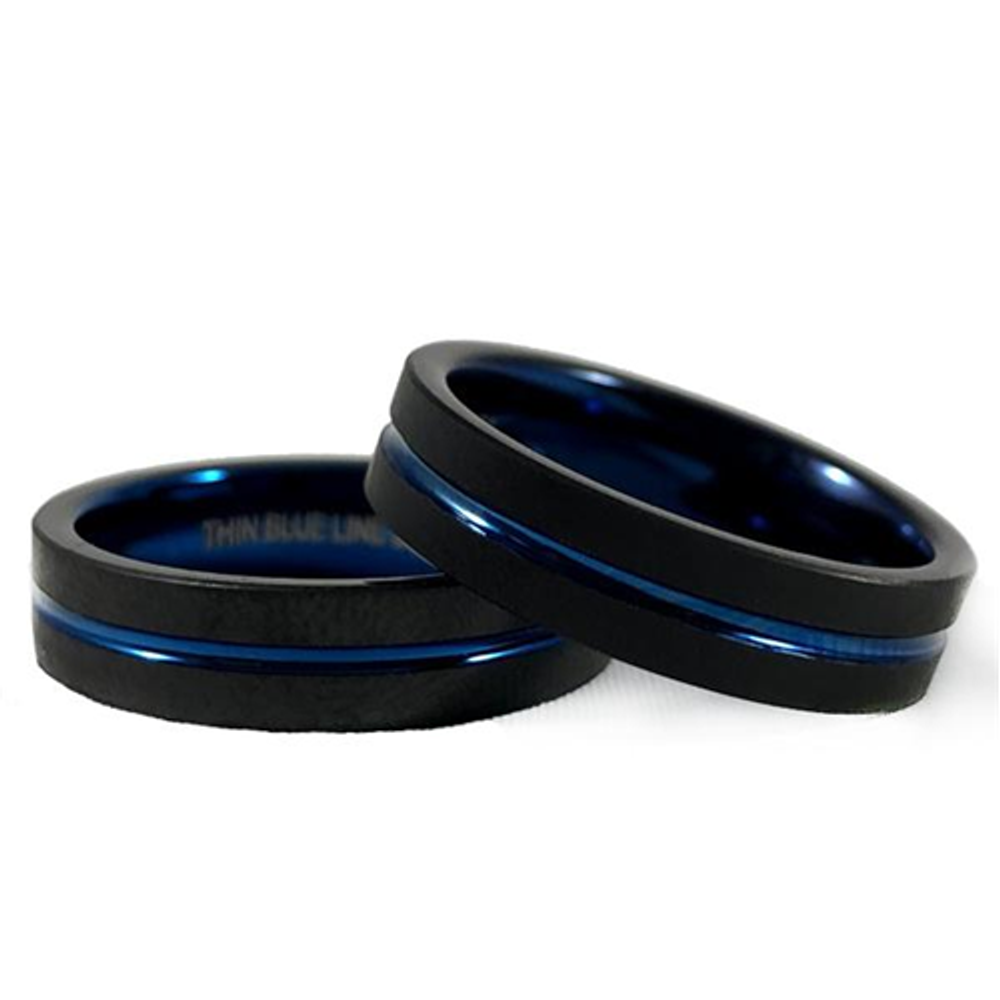 Thin Blue Line WOM-RING-TBL-BLACK-10 Women's Thin Blue Line Ring