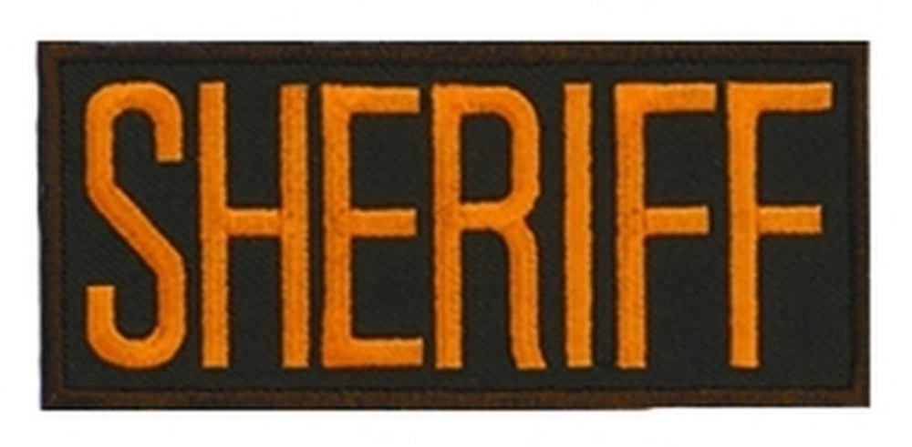 Hero's Pride 5201 SHERIFF Chest Patch - Dark Gold/Brown - 4''x2'' - Heat Seal