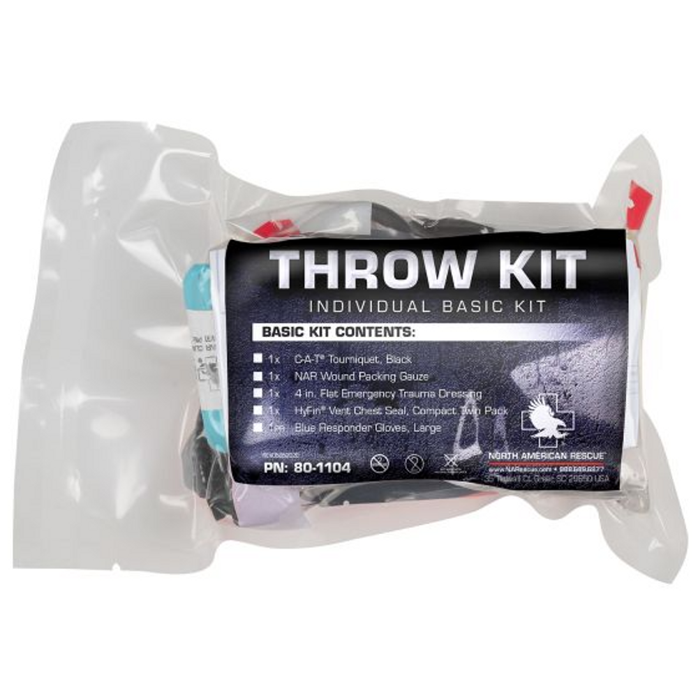 North American Rescue 80-1104 Basic Individual Throw Kit w/ Wound Packing Gauze