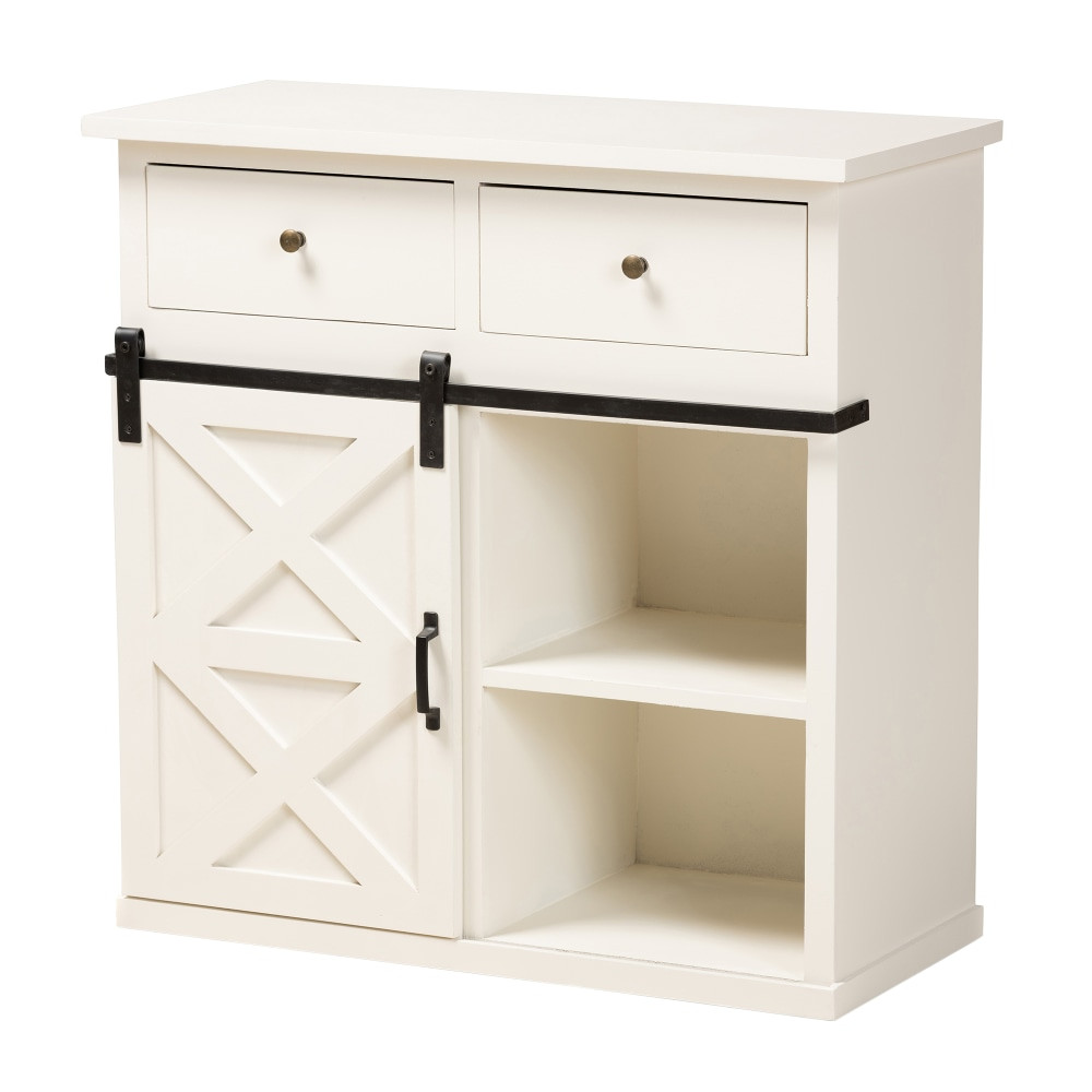 WHOLESALE INTERIORS, INC. 2721-11966 Baxton Studio Nadia 32inW 2-Door Sideboard Buffet, White/Black