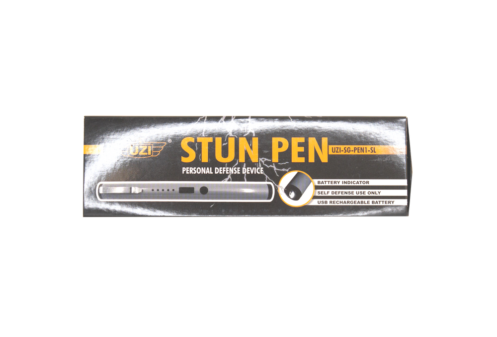 UZI UZI-SG-PEN1-SL Defense Stun Pen w/ Clip - Silver