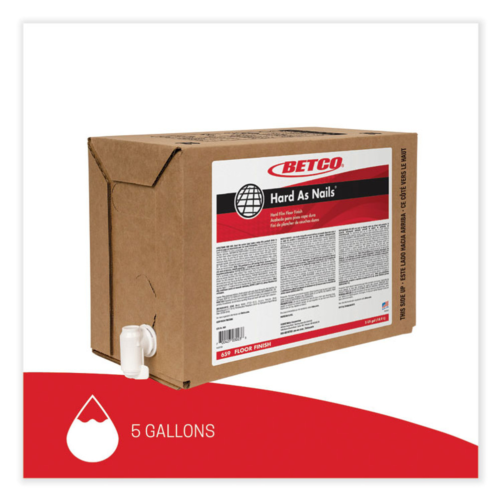 BETCO CORPORATION 659B500 Hard as Nails Floor Finish, 5 gal Bag-in-Box