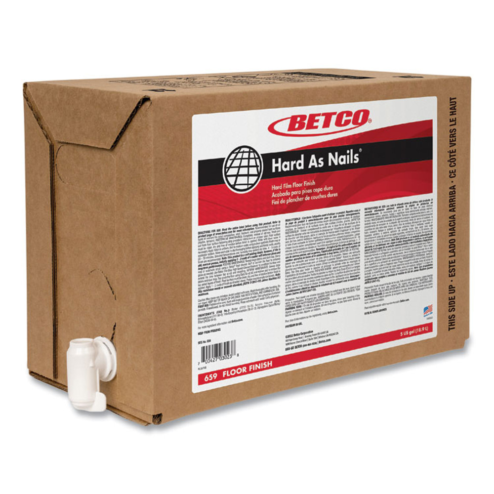 BETCO CORPORATION 659B500 Hard as Nails Floor Finish, 5 gal Bag-in-Box