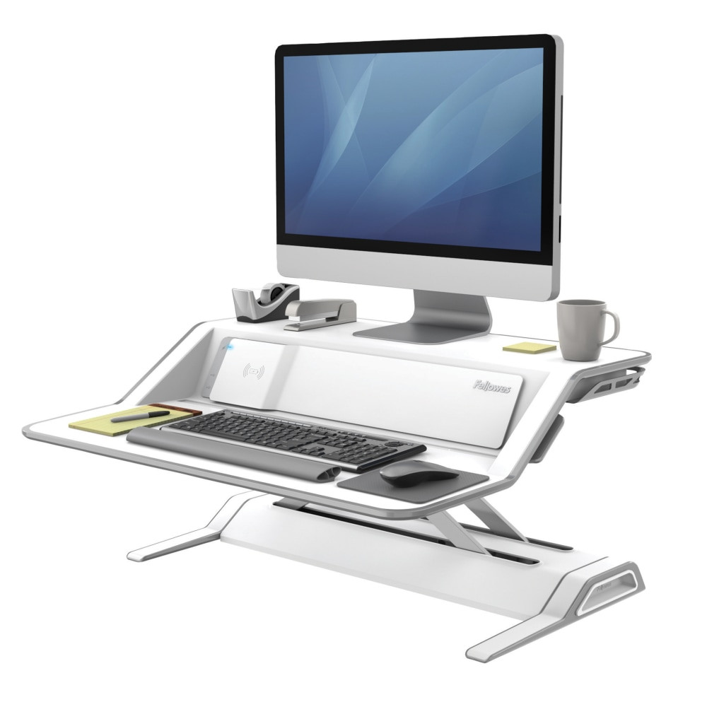 FELLOWES INC. 8080201 Fellowes Lotus DX Adjustable Sit-Stand Workstation, White