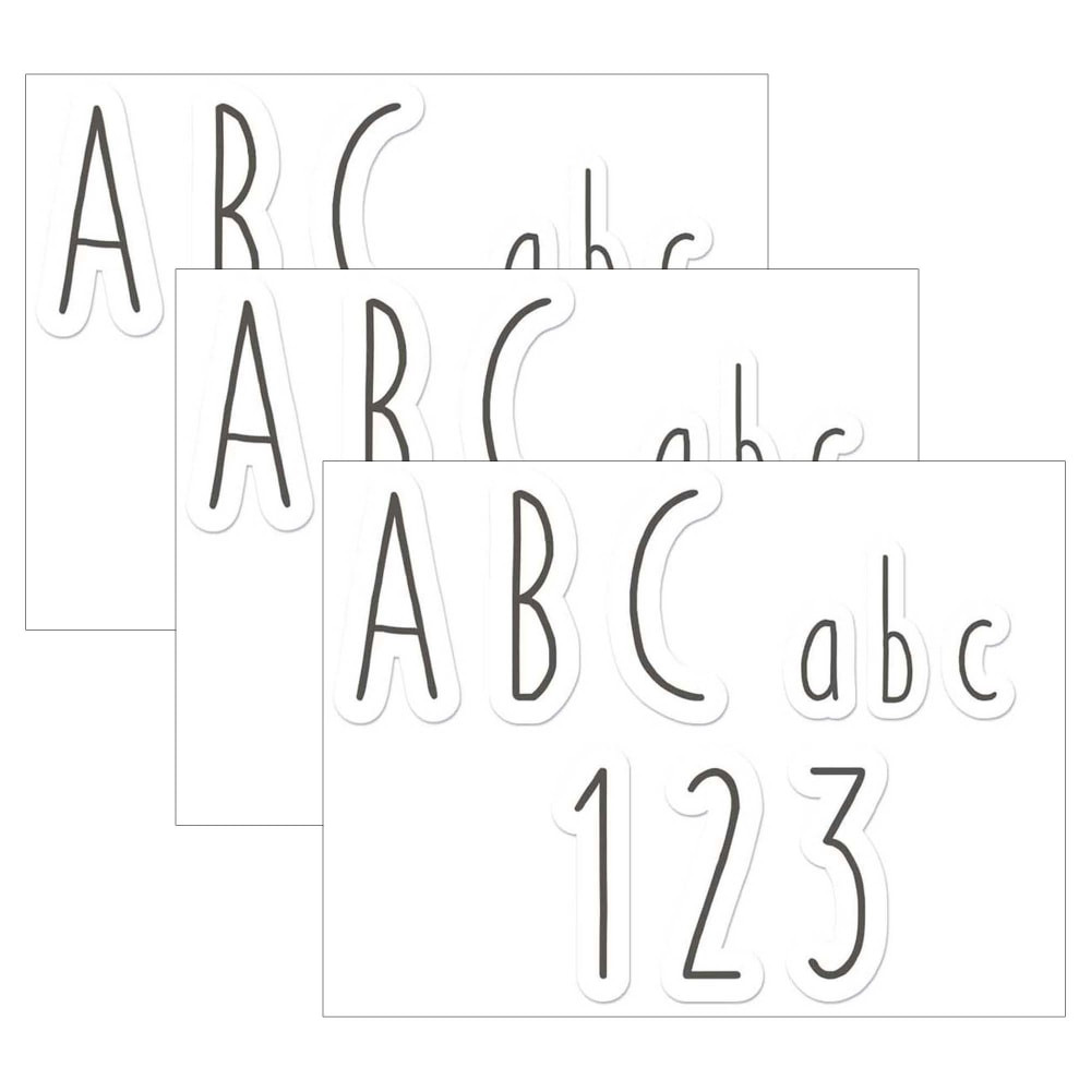 EDUCATORS RESOURCE EU-850002-3 Eureka 4in Deco Letters, A Close-Knit Class Simple Print, 246 Letters Per Pack, Set Of 3 Packs