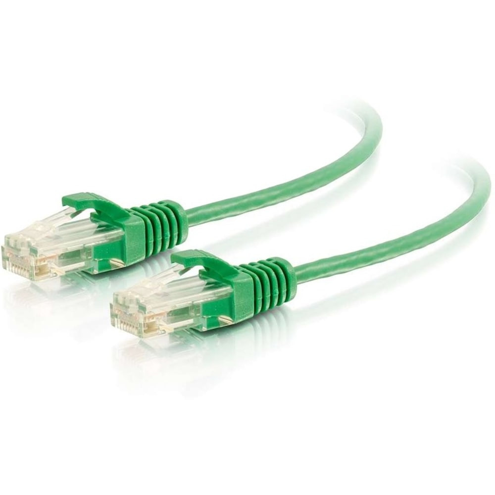 LASTAR INC. 01164 C2G 10ft Cat6 Snagless Unshielded (UTP) Slim Ethernet Cable - Cat6 Network Patch Cable - PoE - Green - 10 ft Category 6 Network Cable for Network Device - First End: 1 x RJ-45 Network - Male - Second End: 1 x RJ-45 Network - Male - 