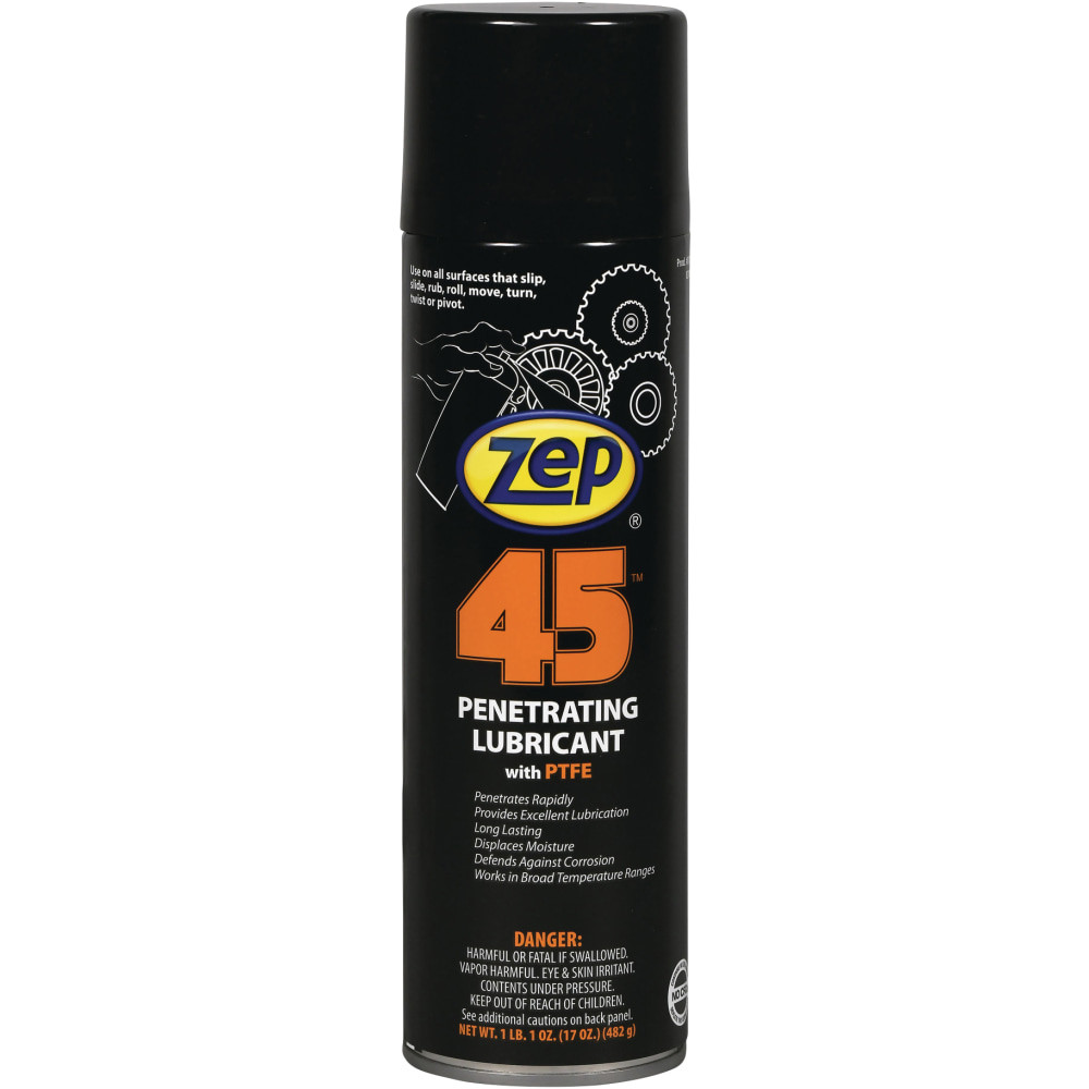 ZEP INC. 17401 Zep Professional 45 Penetrating Lubricant With PTFE, 17 Oz, Pack Of 12 Cans