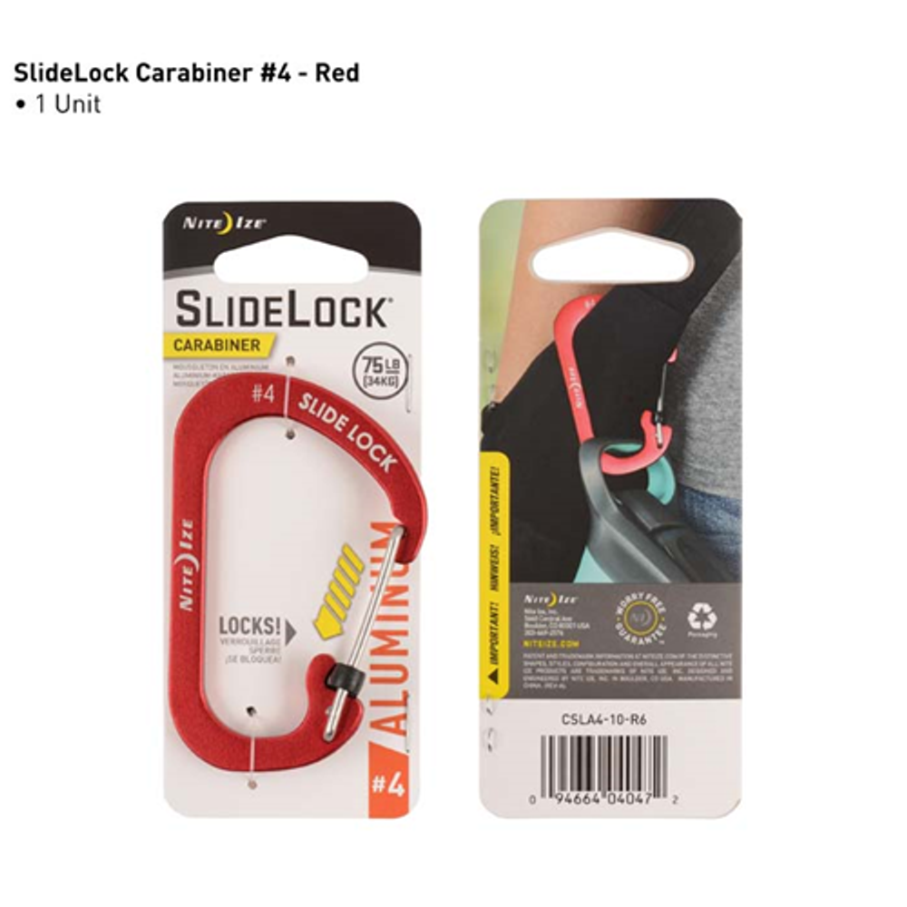 Nite-Ize CSLA4-10-R6 Slidelock Carabiner Aluminum