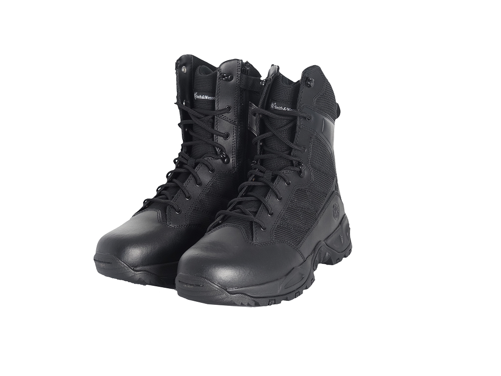 Smith & Wesson Footwear 206001-100-7.5W Scout 8"" Hot Weather Side-Zip Polishable Toe , Smith & Wesson