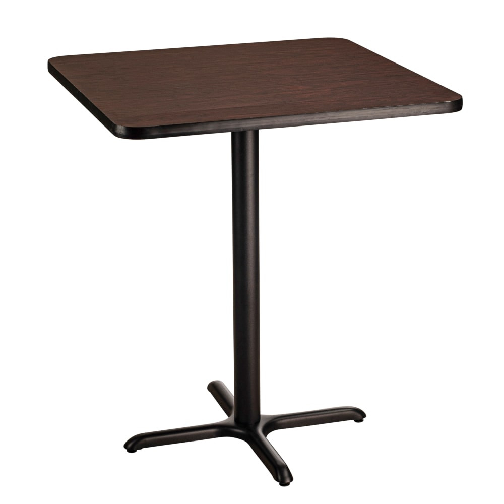 OKLAHOMA SOUND CORPORATION CT33636XBMY/1 National Public Seating Square Cafe Table, 42inH x 36inW x 36inD, Mahogany/Black