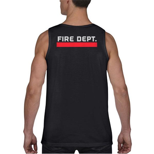 Thin Blue Line DEPT-TANK-BLACK-XL Tank - Fire Department Thin Red Line