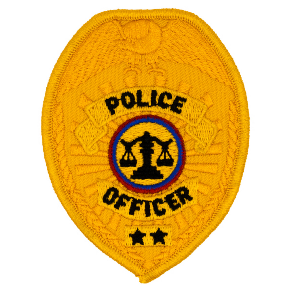 Hero's Pride 3731 POLICE OFFICER Badge Patch - Gold - 2.5''x3.5''