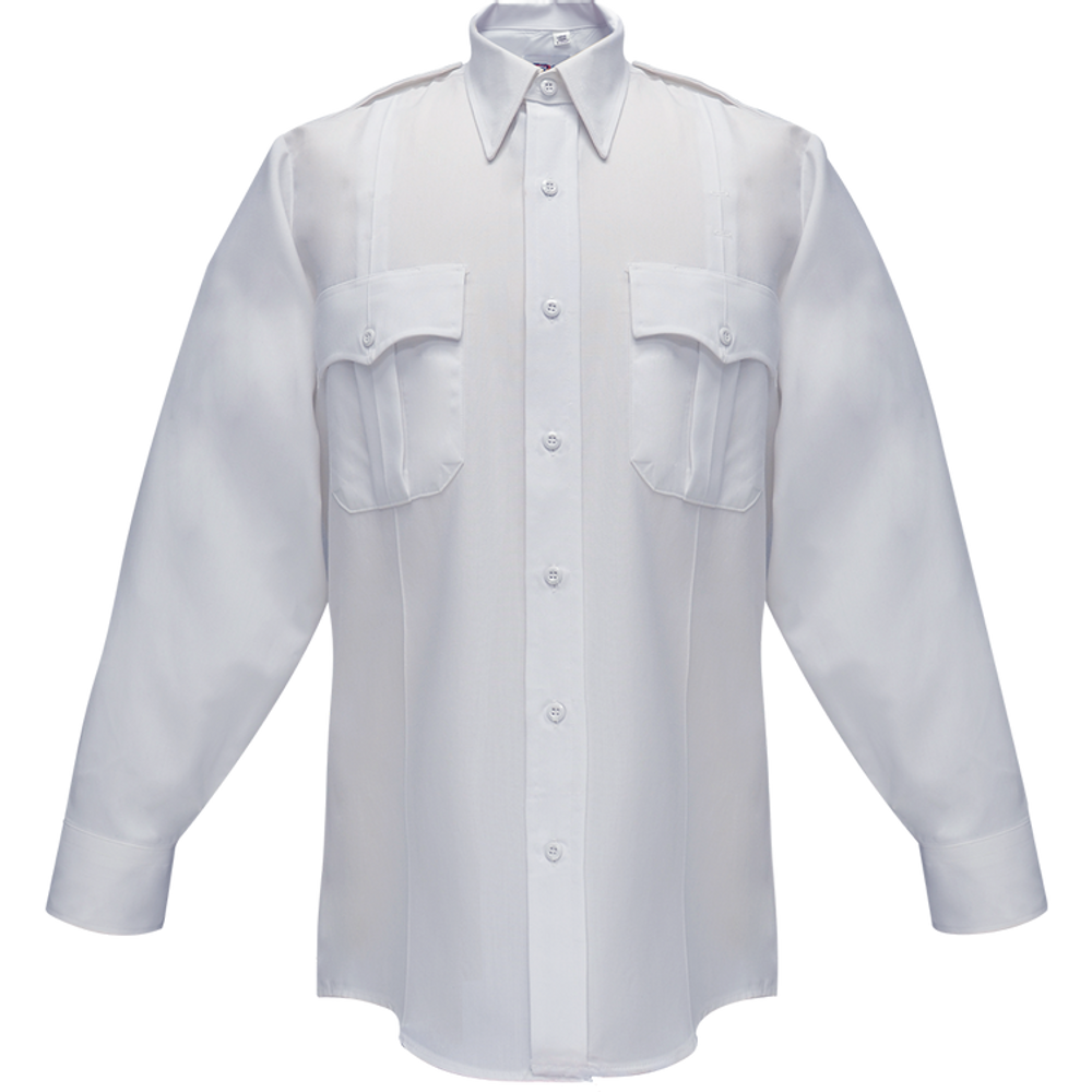 Flying Cross 35W54 00 19.0/19.5 34 Duro Poplin Long Sleeve Shirt w/ Sewn-In Creases
