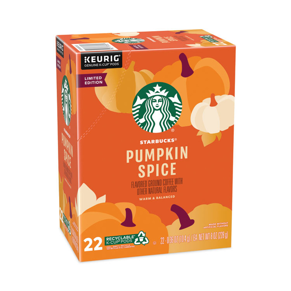 STARBUCKS COFFEE COMPANY 12412028CT Pumpkin Spice Coffee, K-Cups, 22/Box, 4 Boxes/Carton