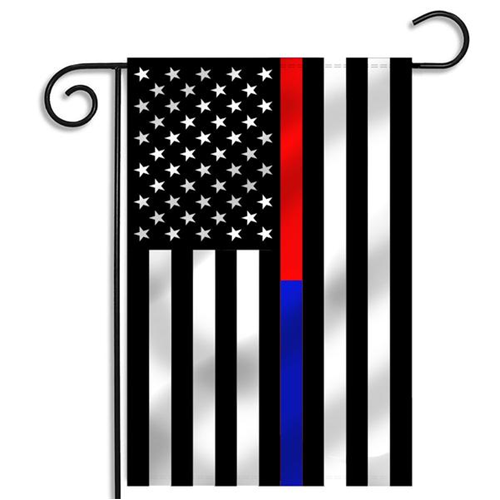 Thin Blue Line GARDEN-TRL-TBL Thin Red Line & Thin Blue Line Dual Garden Flag