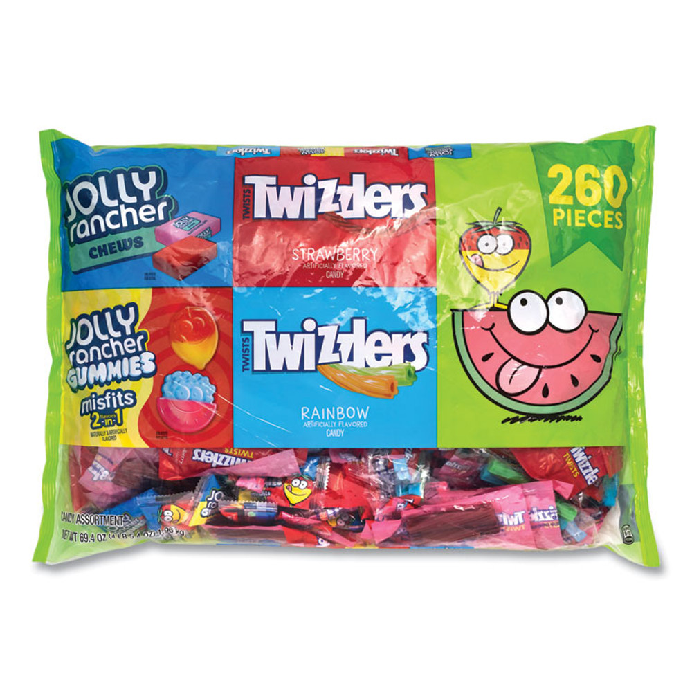 NATIONAL BRAND 22002061 Twizzlers and Jolly Rancher Sweets Assortment Bulk Variety, Assorted Flavors, 260/Pack