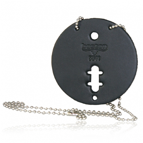 Boston Leather 5841C-BRN-1 Circle Badge Holder