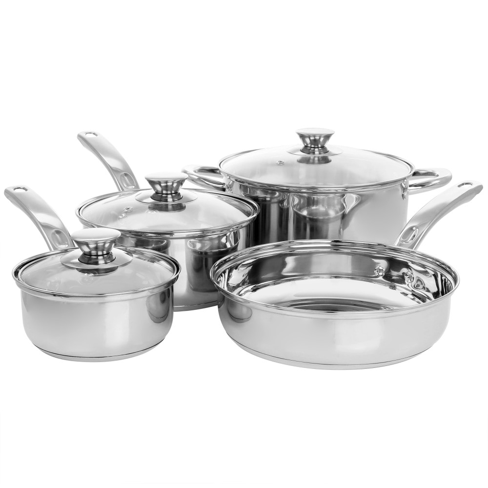 GIBSON OVERSEAS INC. Gibson 995115268M  Home Anston 7-Piece Stainless Steel Cookware Set, Silver