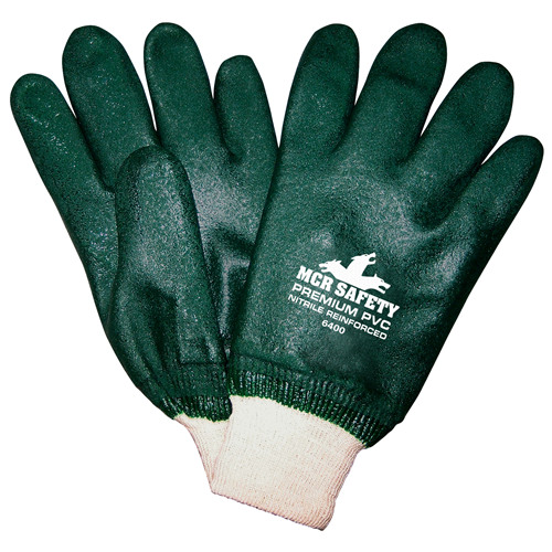 MCR Safety 6400 Green Sandy Pvc Knit Wrist Jersey