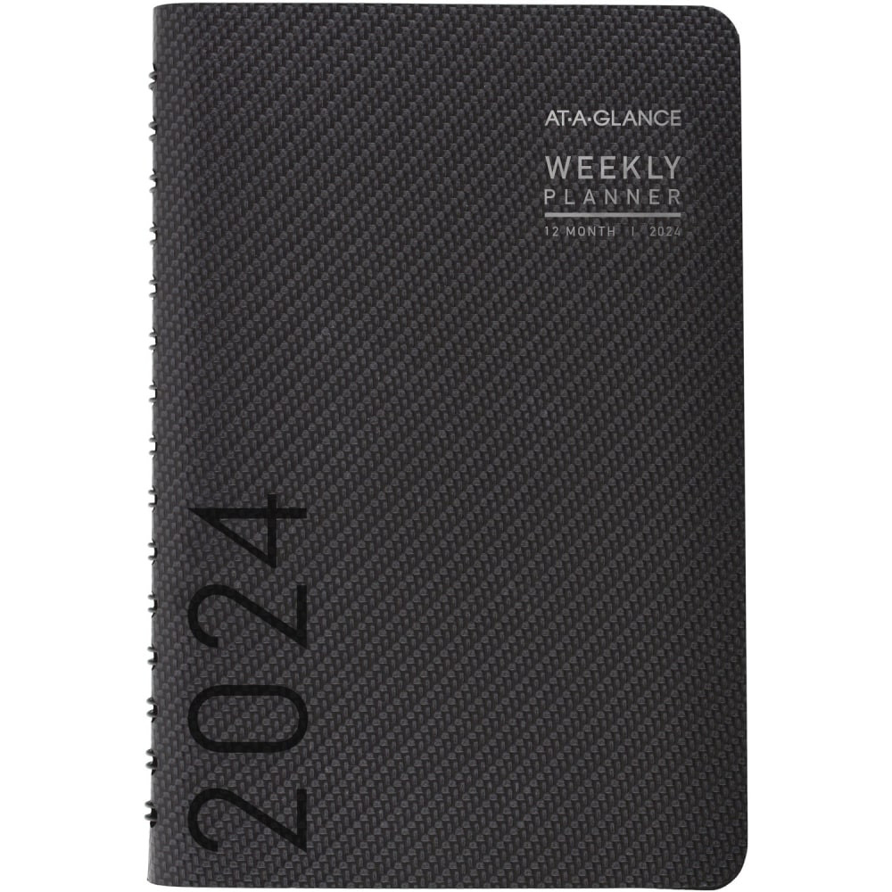 ACCO BRANDS USA, LLC AT-A-GLANCE 70100X4524 2024 AT-A-GLANCE Contemporary Weekly/Monthly Planner, 5in x 8in, Charcoal, January To December 2024, 70100X45