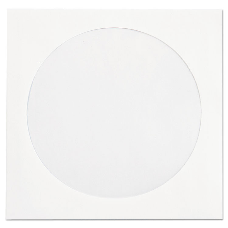 QUALITY PARK PRODUCTS 62905 CD/DVD Sleeves, 1 Disc Capacity, White, 250/Box