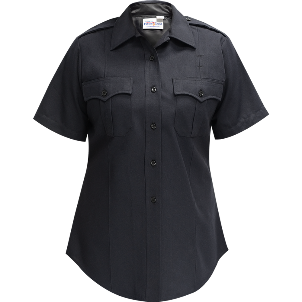 Flying Cross 177R78Z 86 34 N/A Command Women's Short Sleeve Shirt w/ Zipper - LAPD Navy