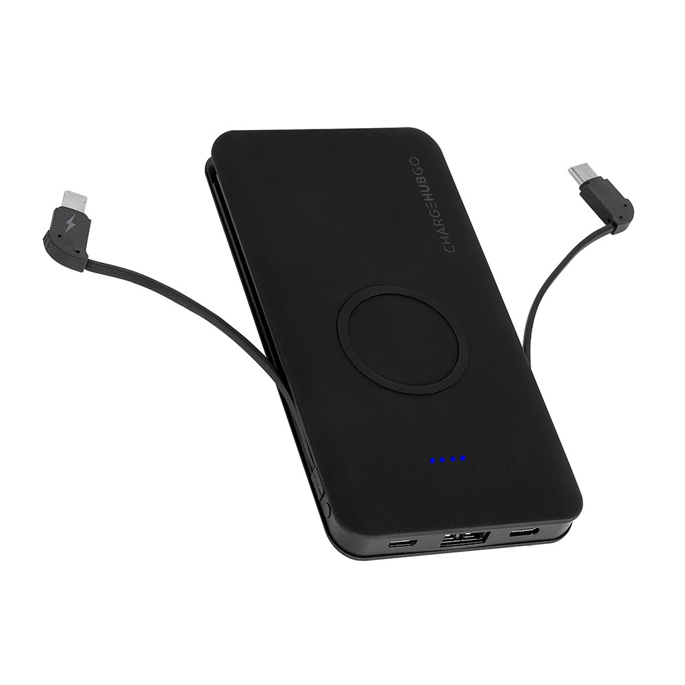 LIMITLESS INNOVATIONS, INC. CRG-WPB-C-001 ChargeHub GO+ Powerbank With Wireless Charging Pad, Black, CRG-WPB-C-001