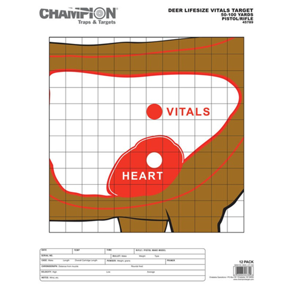 Champion Targets 45789 Champion Targets 45789 Animal 14 x 18 Targets, Deer Vitals, 12 Pack