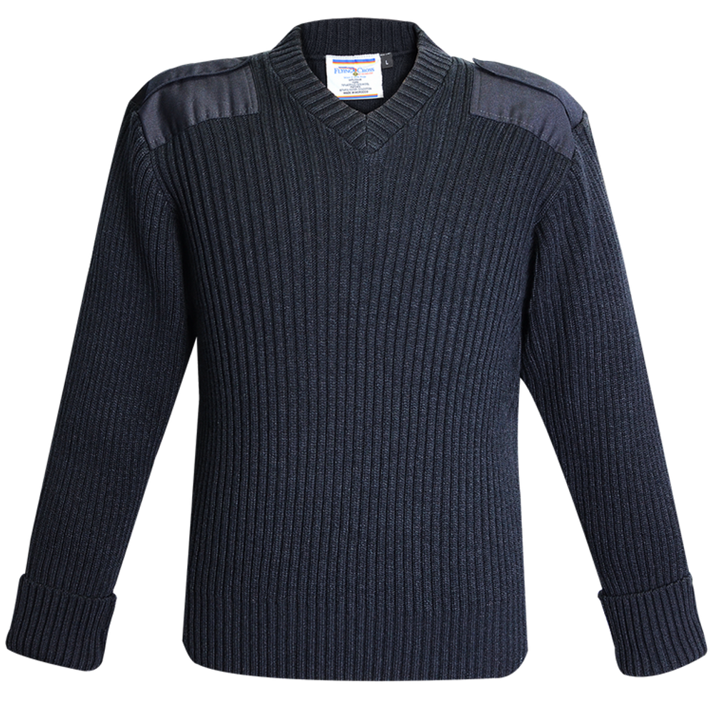 Flying Cross 700 10 3XL N/A Command Acrylic Wool Rib Knit V-Neck Sweater