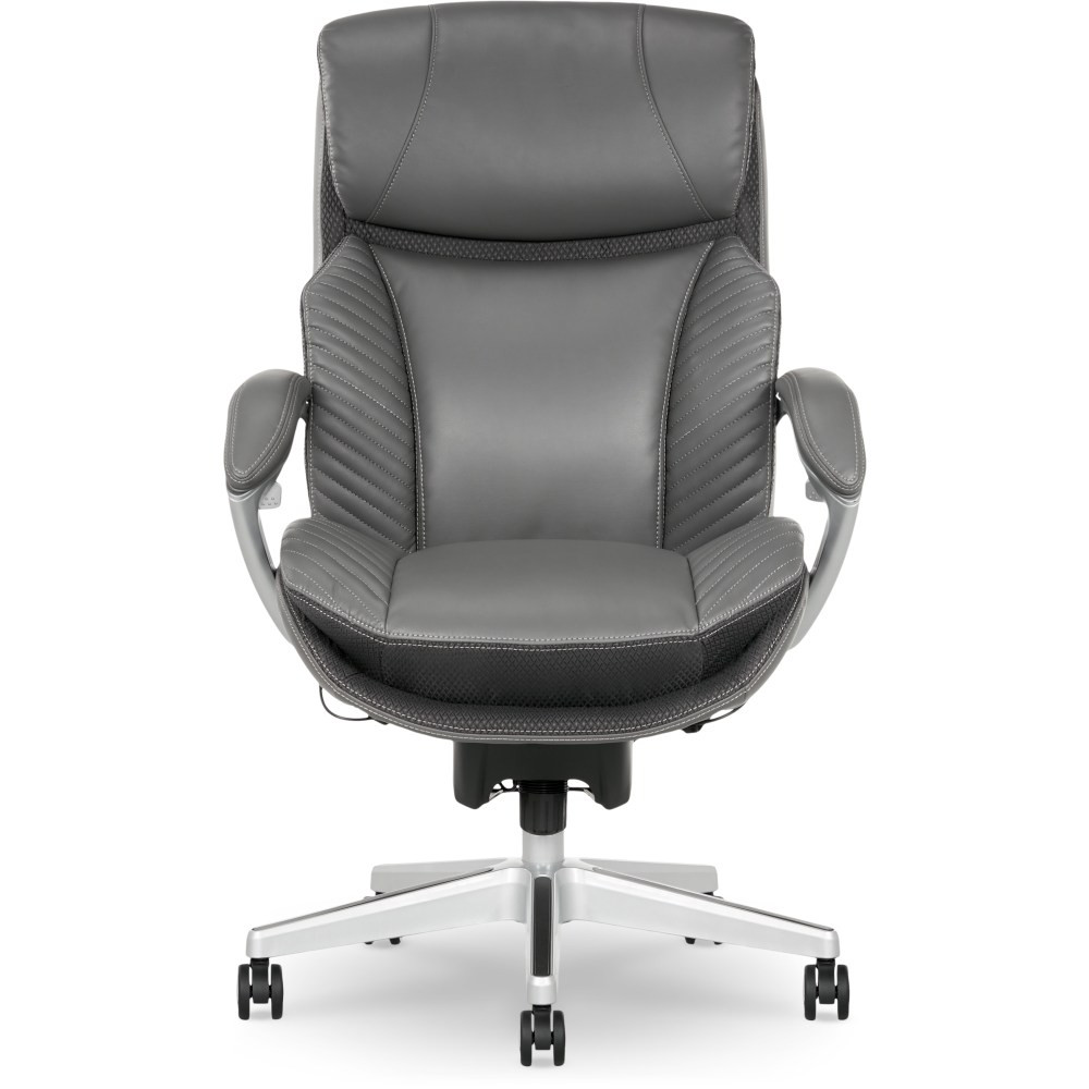 OFFICE DEPOT Serta 52118-GRY  iComfort i6000 Big & Tall Ergonomic Bonded Leather High-Back Executive Chair, Gray/Silver