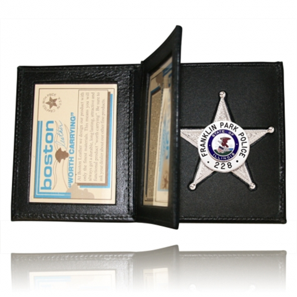 Boston Leather 122-7001 Book Style Badge Case, Double Id