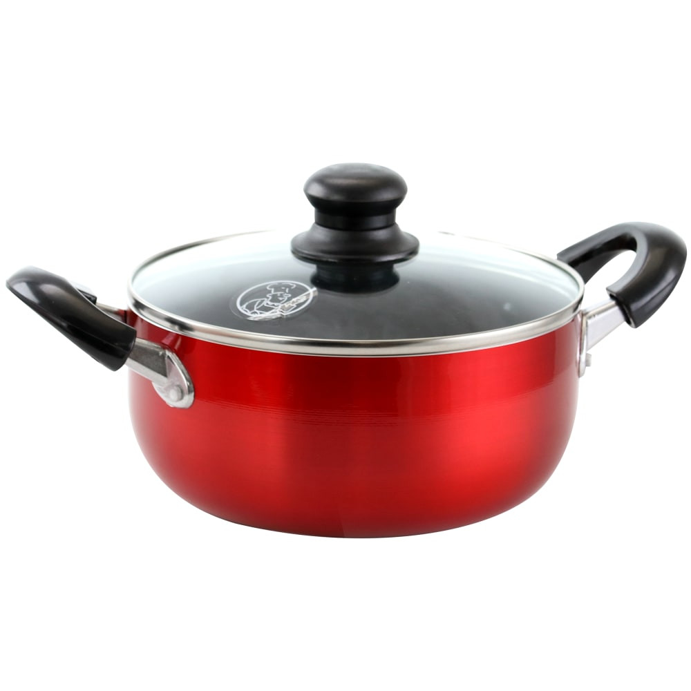 CRYSTAL PROMOTIONS 99589228M Better Chef 4 Qt Aluminum Dutch Oven, 6-1/2inH x 8inW x 8inD, Red