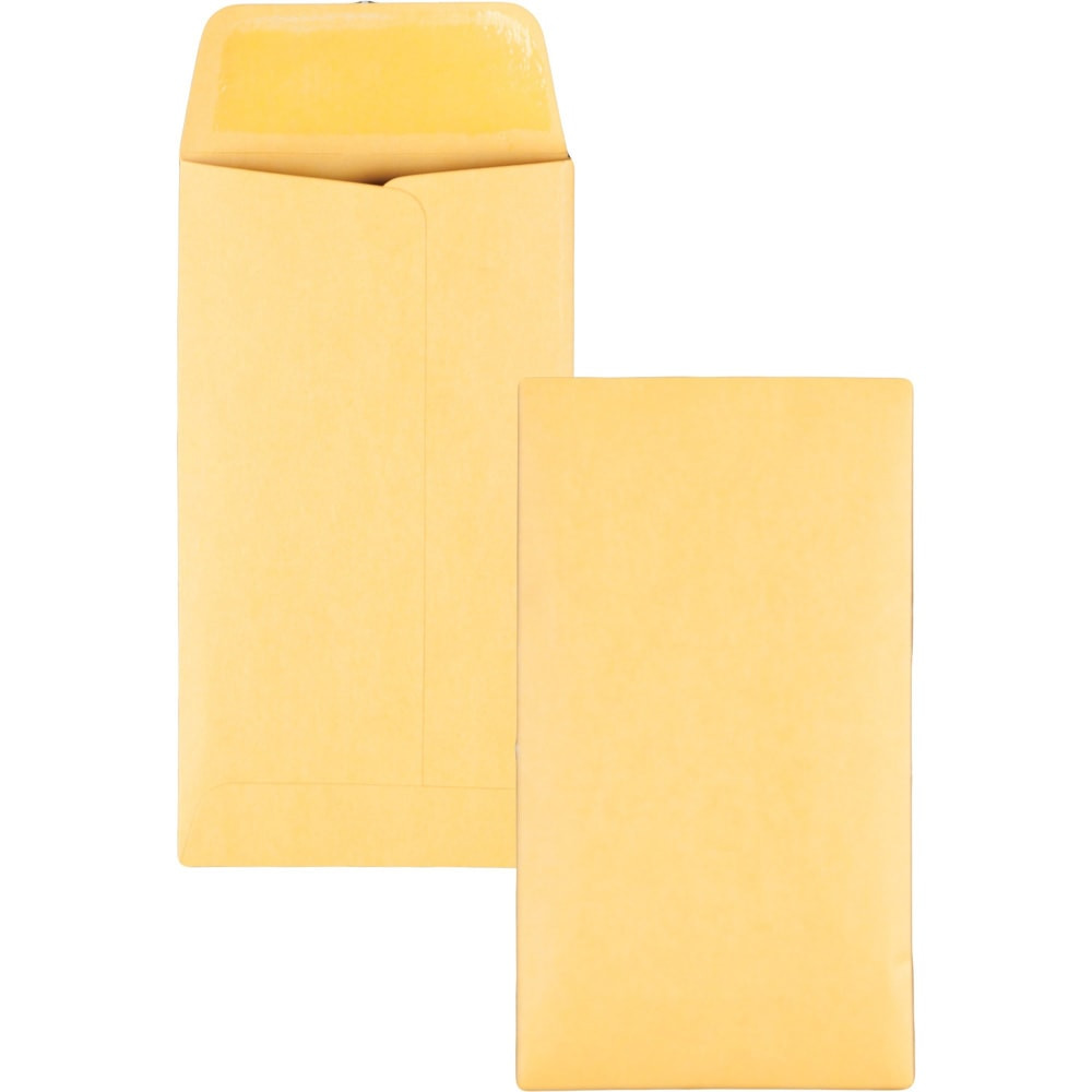 QUALITY PARK PRODUCTS 50662 Quality Park Kraft Coin / Small Parts Envelopes - Coin - #6 - 3 3/8in Width x 6in Length - 28 lb - Gummed Flap - Kraft - 500 / Box - Brown