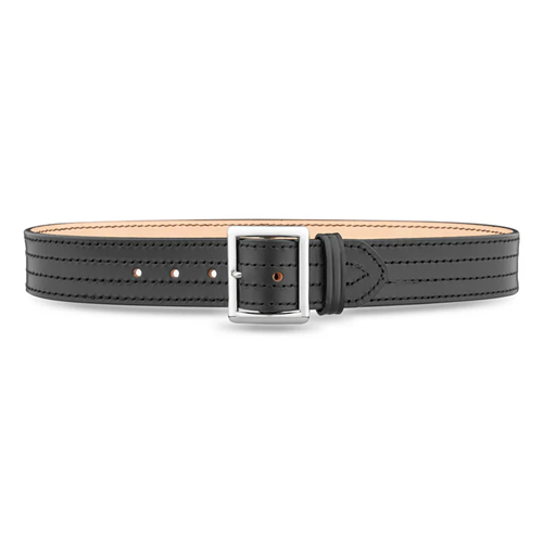 Dutyman 4611-44-9031 1-3/4"" Plain Leather 4 Row Stitch Garrison Belt with Nickel Buckle