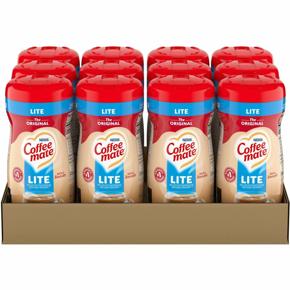 NESTLE WATERS NORTH AMERICA 74185CT Coffee mate Original Lite Powdered Creamer Canister - Gluten-Free - Original Lite Flavor - 0.69 lb (11 oz) - 12/Carton - 1860 Serving