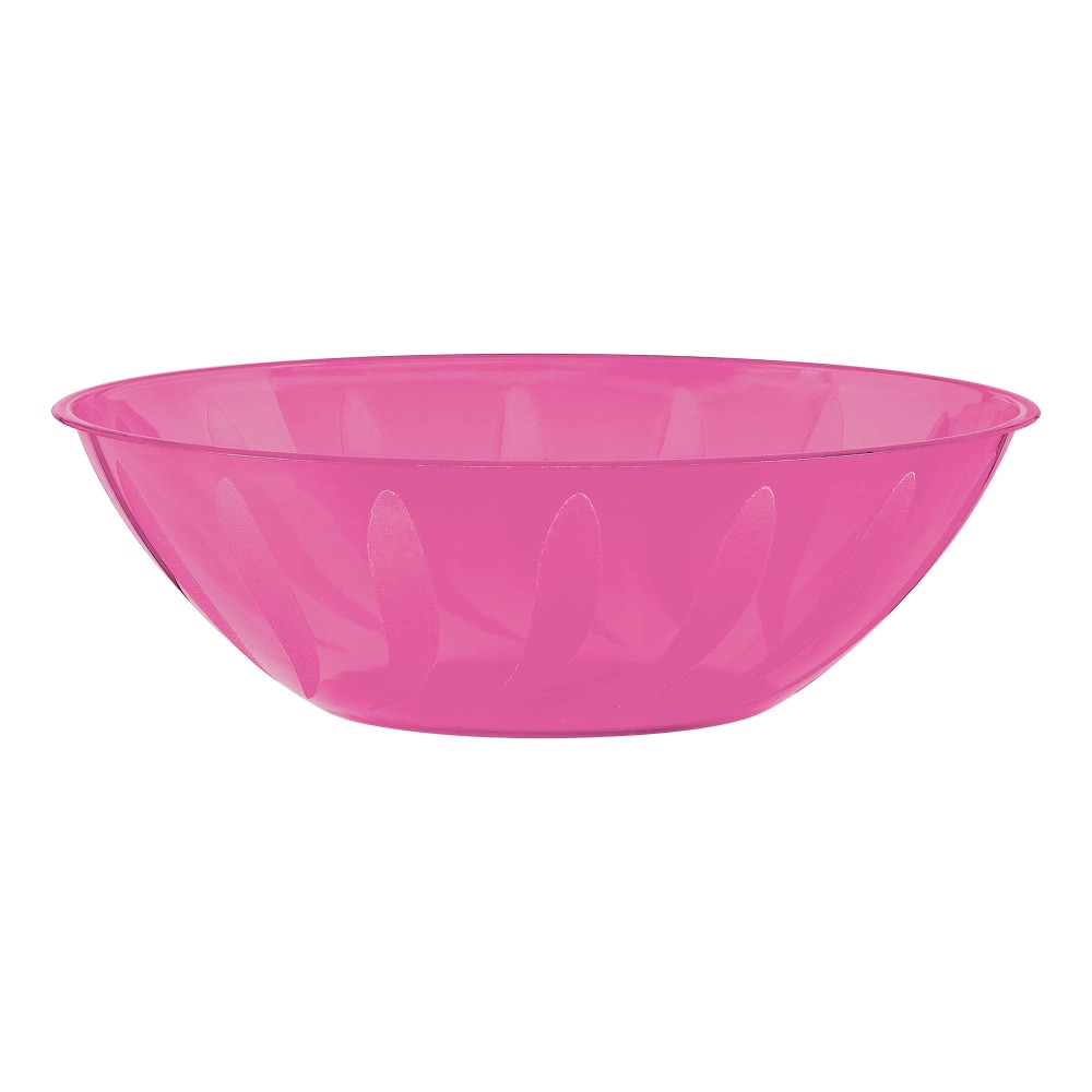 AMSCAN CO INC 439001.103 Amscan 10-Quart Plastic Bowls, 5in x 14-1/2in, Bright Pink, Set Of 3 Bowls