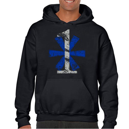 Thin Blue Line 1AS-BIG-H-BLACK-XL 1* Asterisk Hoodie, Classic