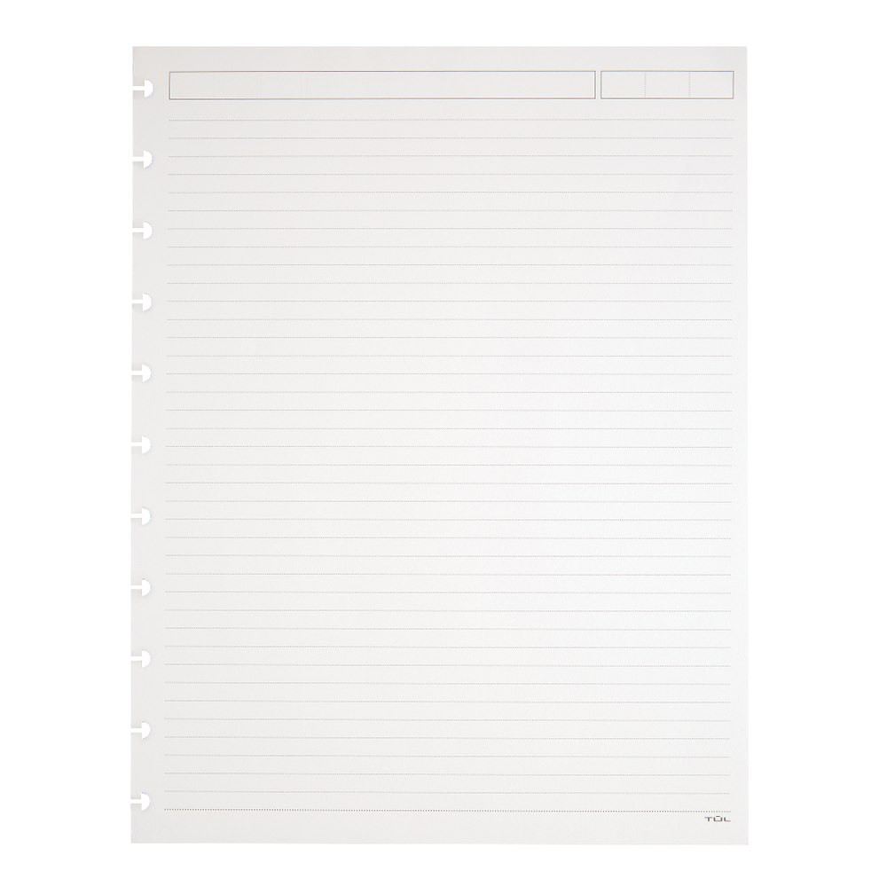 OFFICE DEPOT ODLTNBK-RF-NT TUL Discbound Refill Pages, 8-1/2in x 11in, Narrow Ruled, Letter Size, 50 Sheets, White