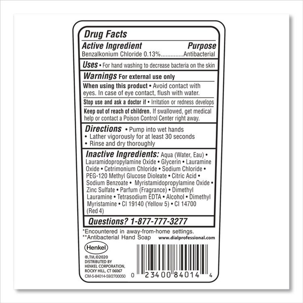 DIAL PROFESSIONAL 84014EA Gold Antibacterial Liquid Hand Soap, 7.5 oz
