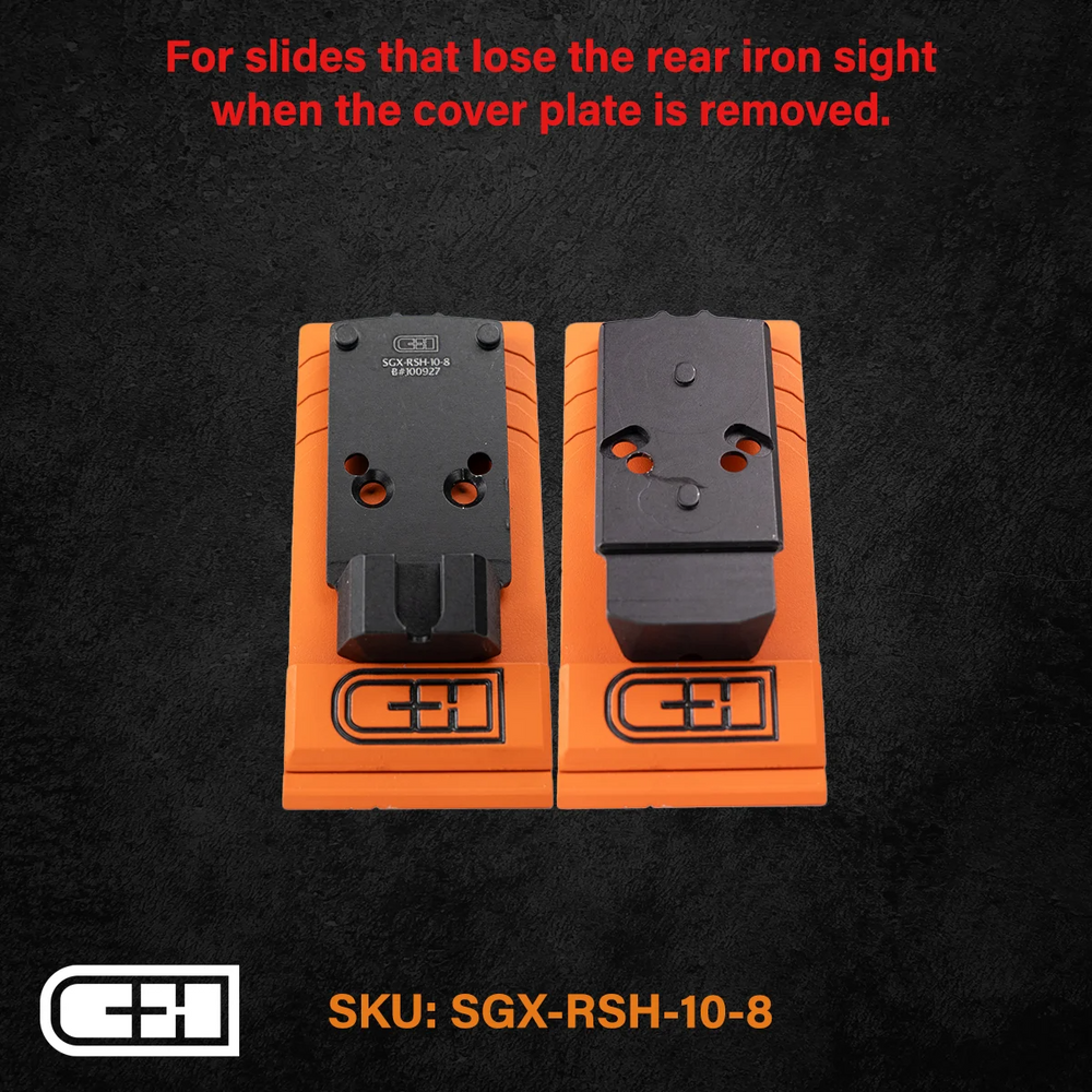 C&H Precision SGX-RSH-10-8 Optics Adapter Plate -SIG P320 Legion (X-FIVE/M17/M18) w/ R1P/DPP Cut to RMR/SRO/Holosun 407C 507C 508T w/ 10-8 Rear Sight