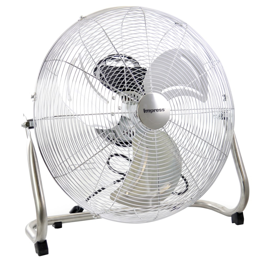 CRYSTAL PROMOTIONS 99583456M Impress 3-Speed High-Velocity Metal Fan, 18in, Chrome