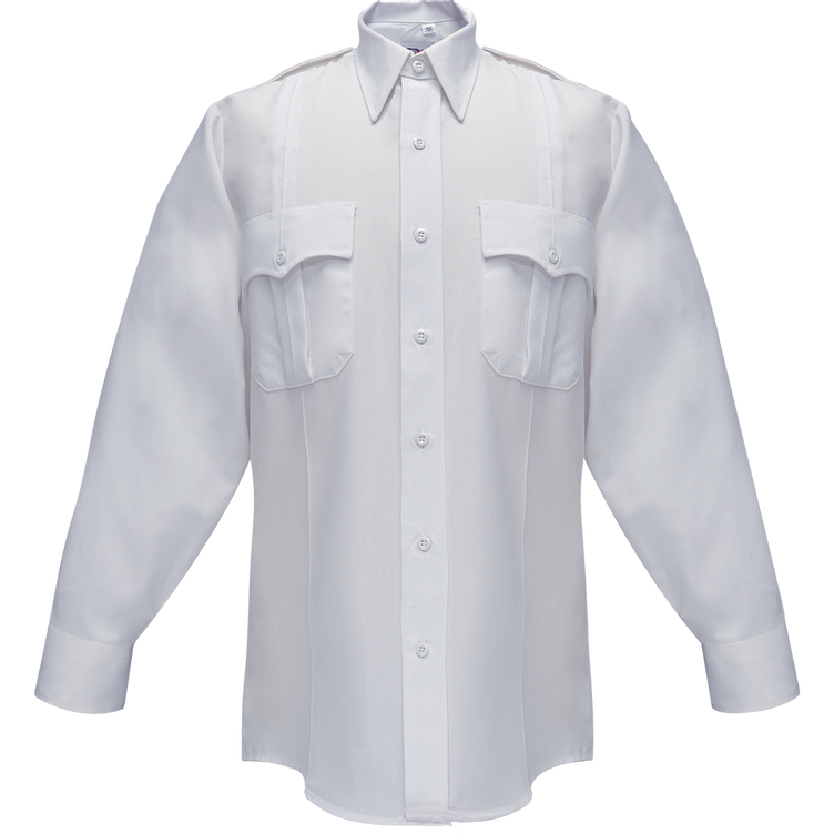 Flying Cross 35W54 00 16.0 32 Duro Poplin Long Sleeve Shirt w/ Sewn-In Creases