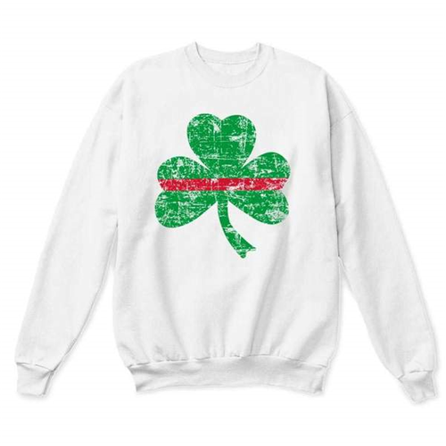 Thin Blue Line STPAT-TRL-CREW-WHITE-XXL Thin Red Line Crewneck, Shamrock