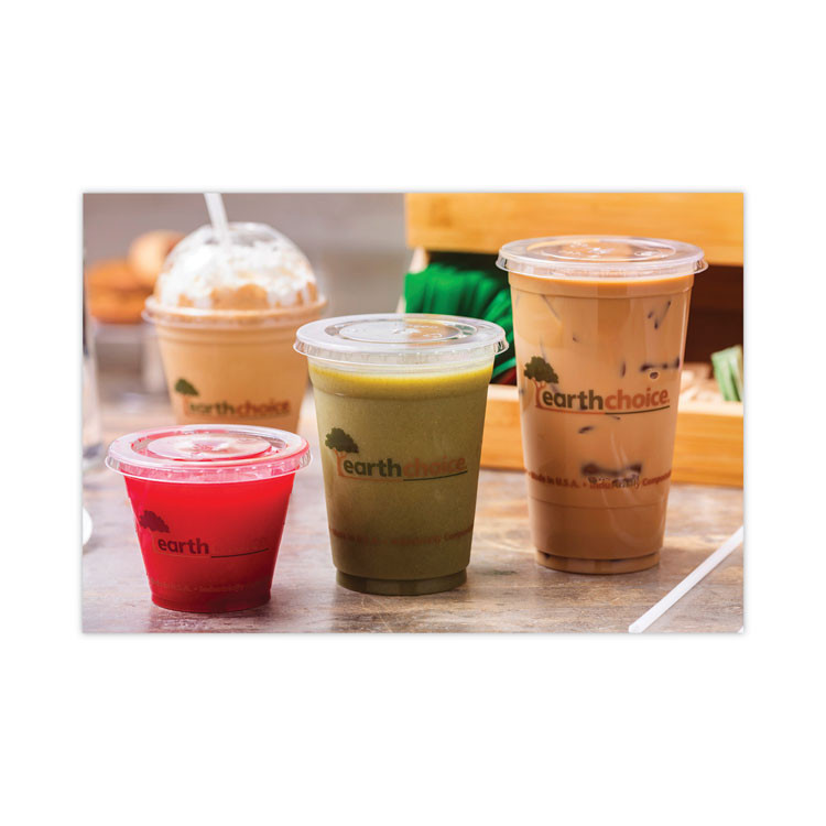 PACTIV EVERGREEN CORPORATION YPLA24CEC EarthChoice Compostable Cold Cup, 24 oz, Plastic, Clear/Printed, 580/Carton