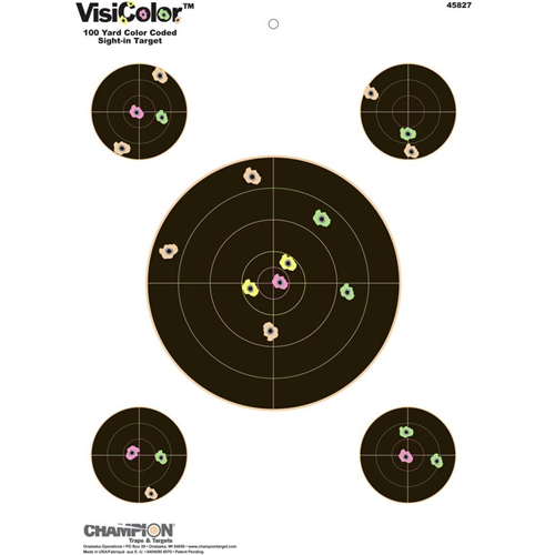 Champion Targets 45827 Champion Targets 45827 Adhesive Visicolor Targets, 5 Bullseye, 10 Pack